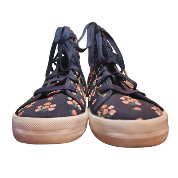 Keds X Paper Rifle Co Posy Embroidered Kickstart High Top Sneakers Size 6.5 Navy - Picture 10 of 14